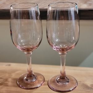 Vintage Libbey Pink Wine Glasses